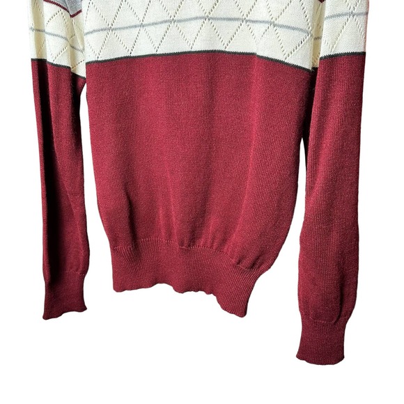Vintage Andrew St John Long Sleeve V Neck Sweater Striped, Large - Picture 3 of 12